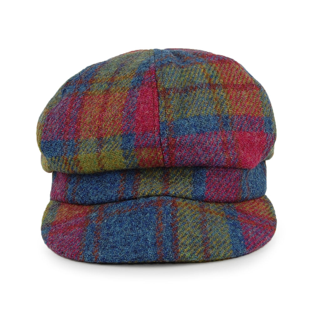 Failsworth Hats Harris Tweed Gabby Baker Boy Cap - Pink-Blue