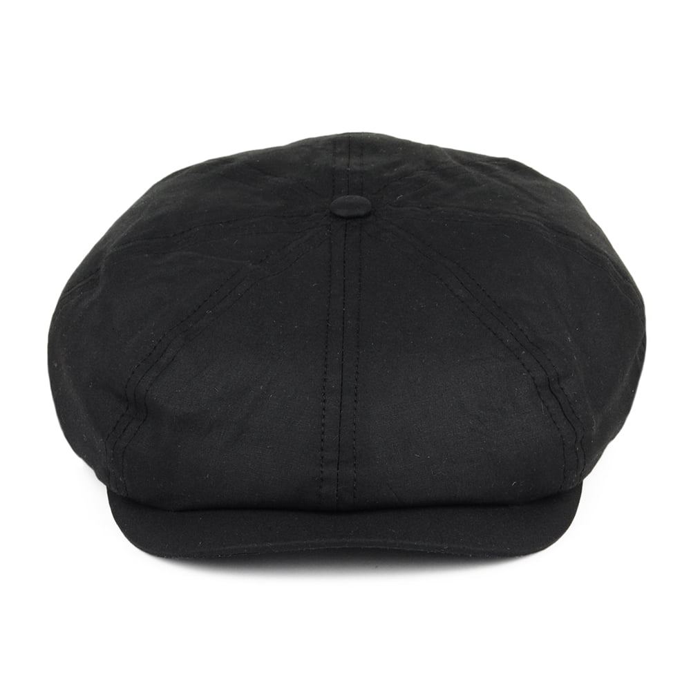 Jaxon & James British Millerain Waxed Cotton Newsboy Cap - Black