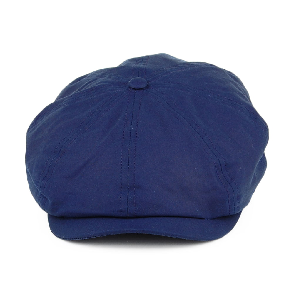 Jaxon & James British Millerain Waxed Cotton Newsboy Cap - Navy Blue