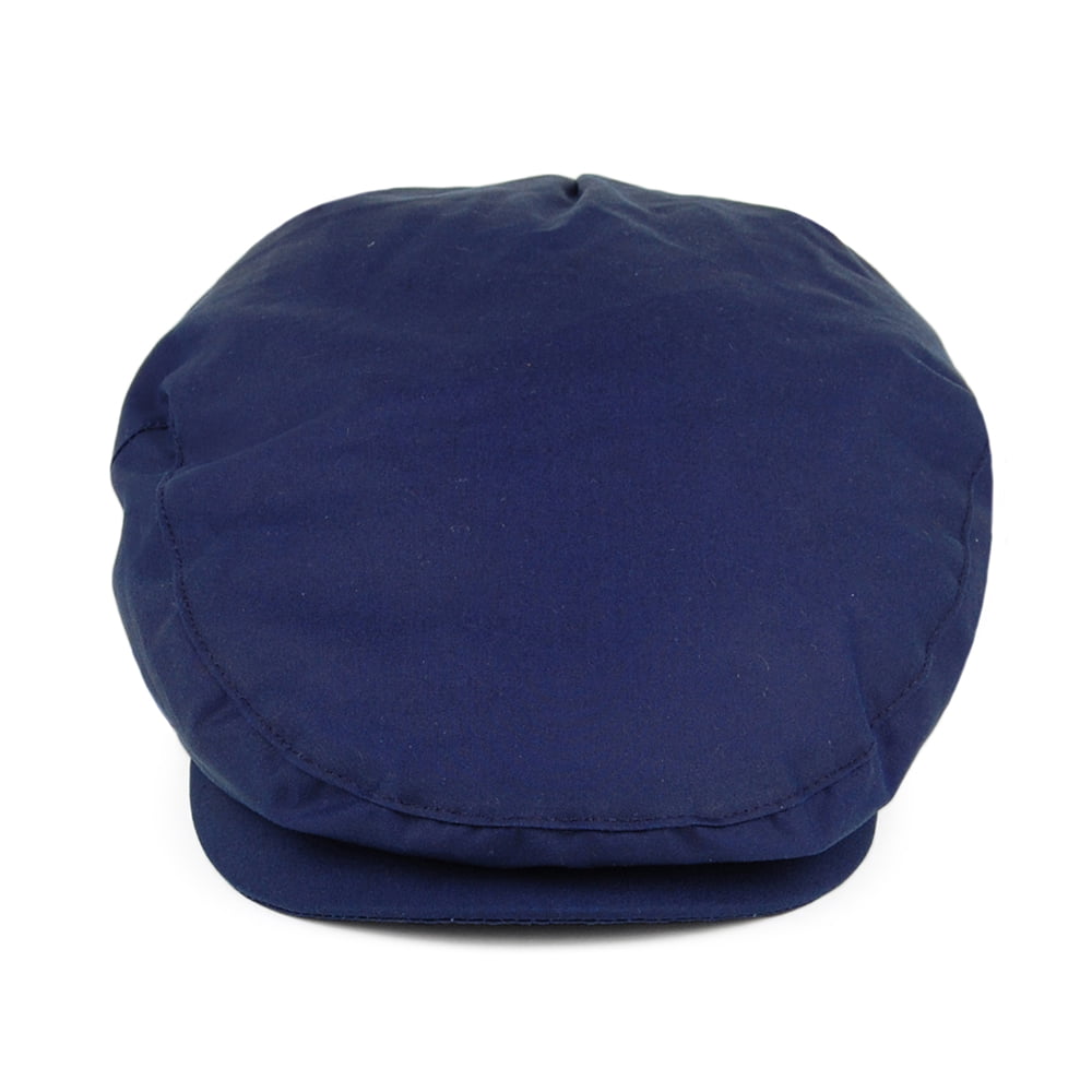 Jaxon & James British Millerain Waxed Cotton Flat Cap - Navy Blue