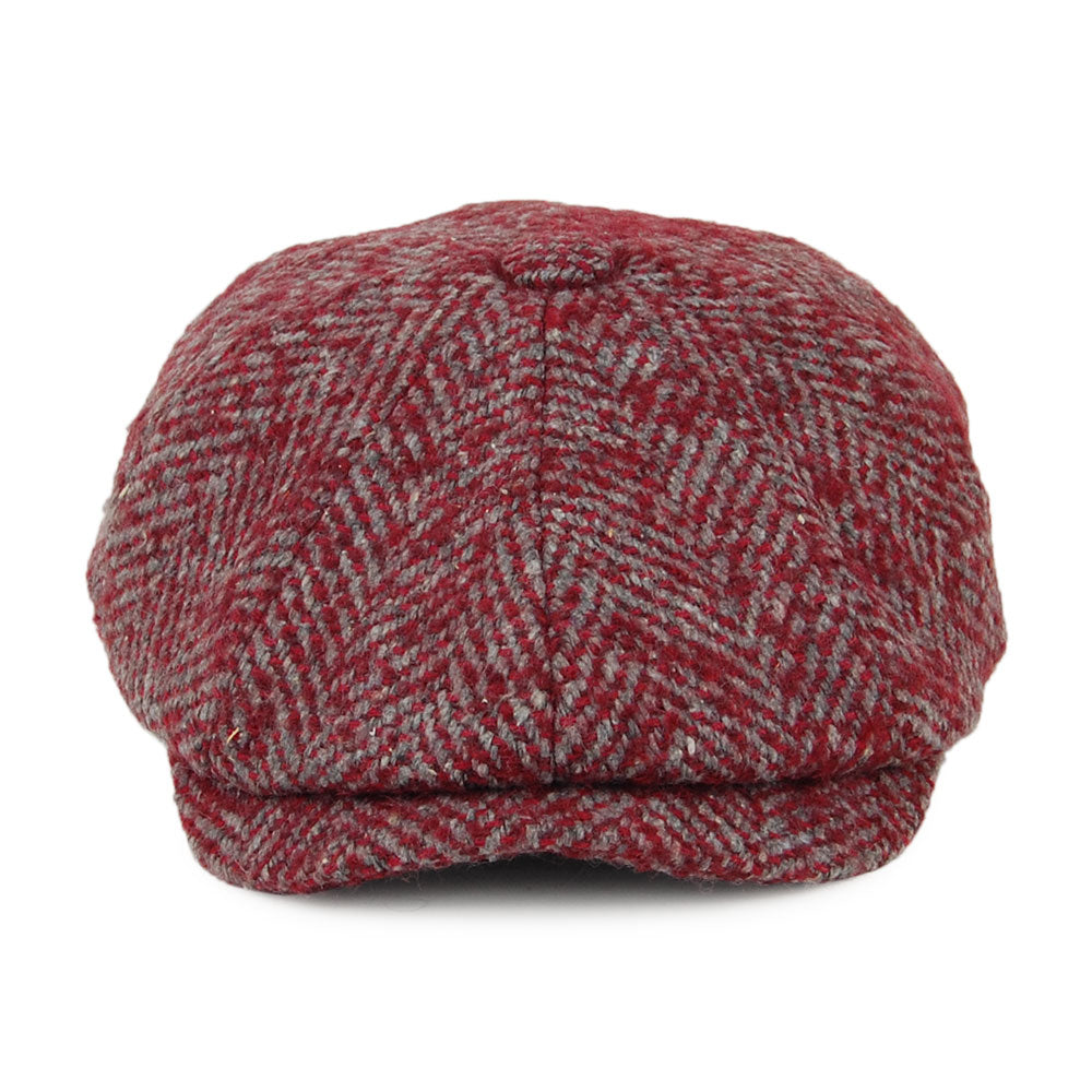 Denton Hats Chunky Wool Herringbone Newsboy Cap - Red-Multi