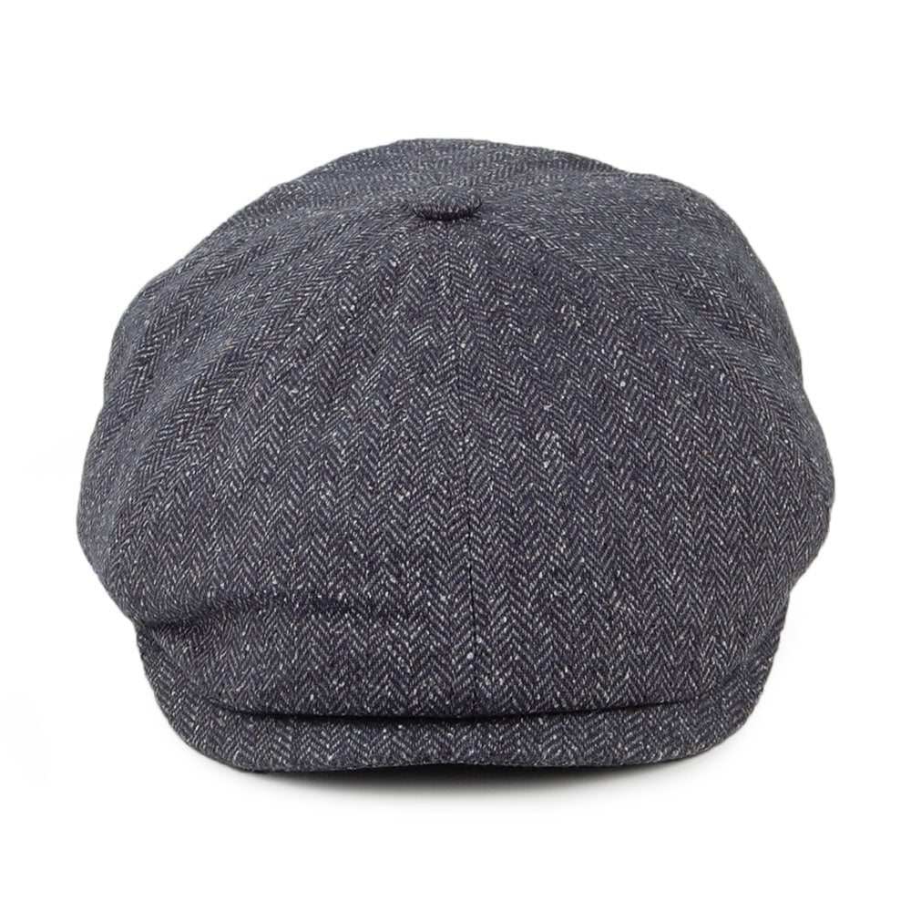 Failsworth Hats Hudson Silk Mix Herringbone Newsboy Cap - Black Mix