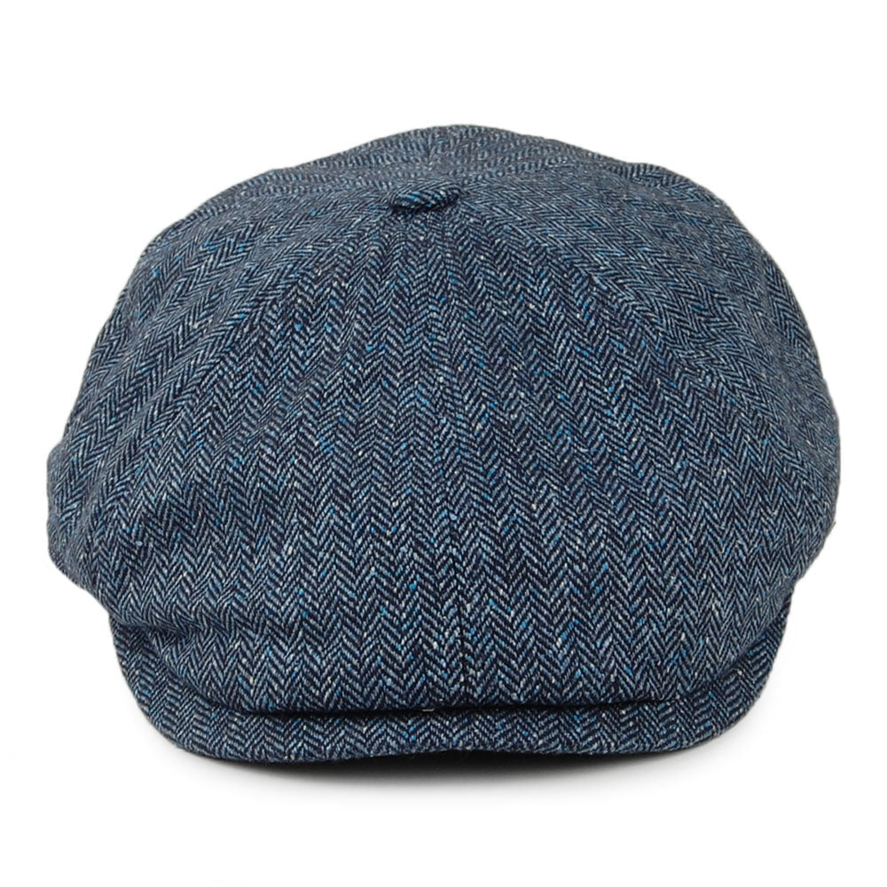 Failsworth Hats Hudson Silk Mix Herringbone Newsboy Cap - Navy Blue