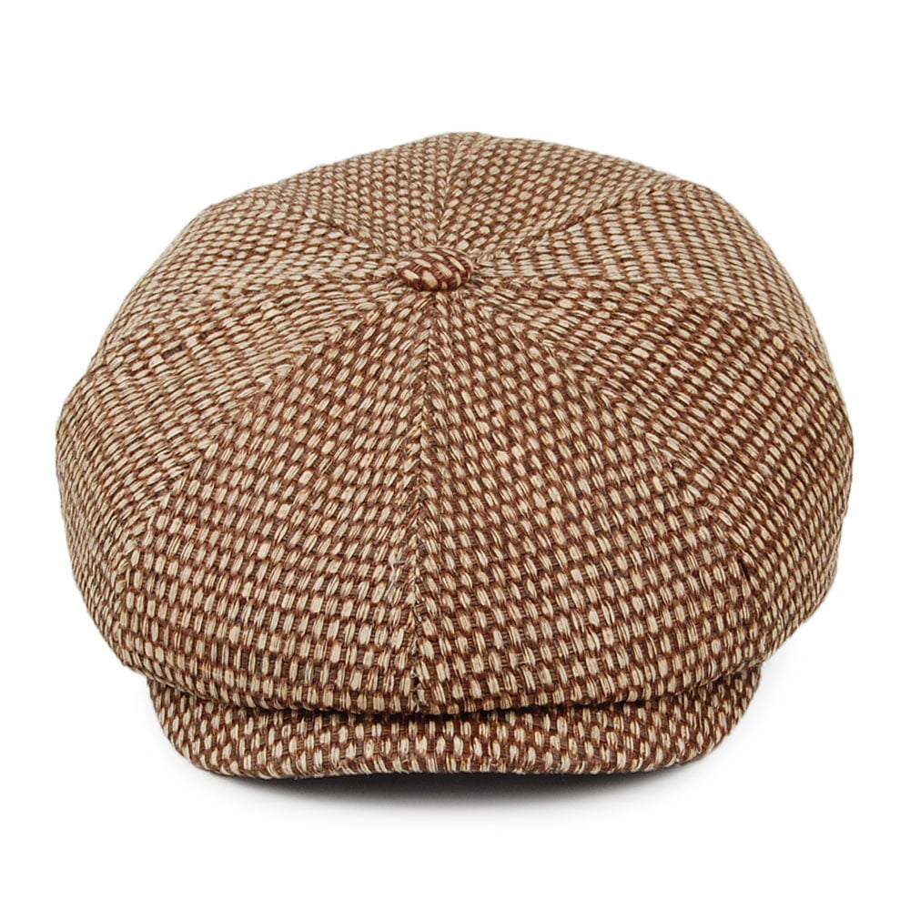 Stetson Hats Hatteras Toyo Newsboy Cap - Brown-Natural