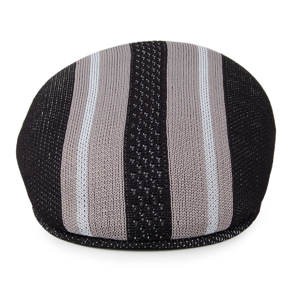 Kangol Vented Stripes 504 Flat Cap - Black