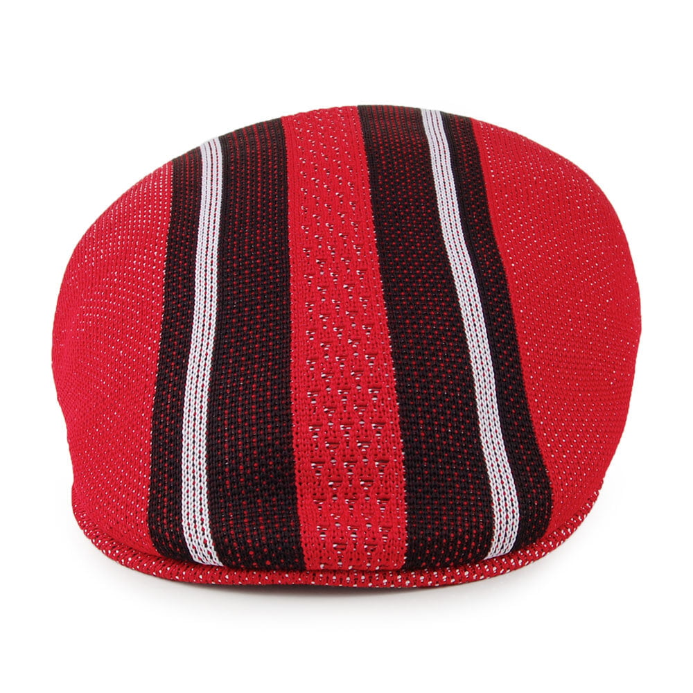 Kangol Vented Stripes 504 Flat Cap - Scarlet