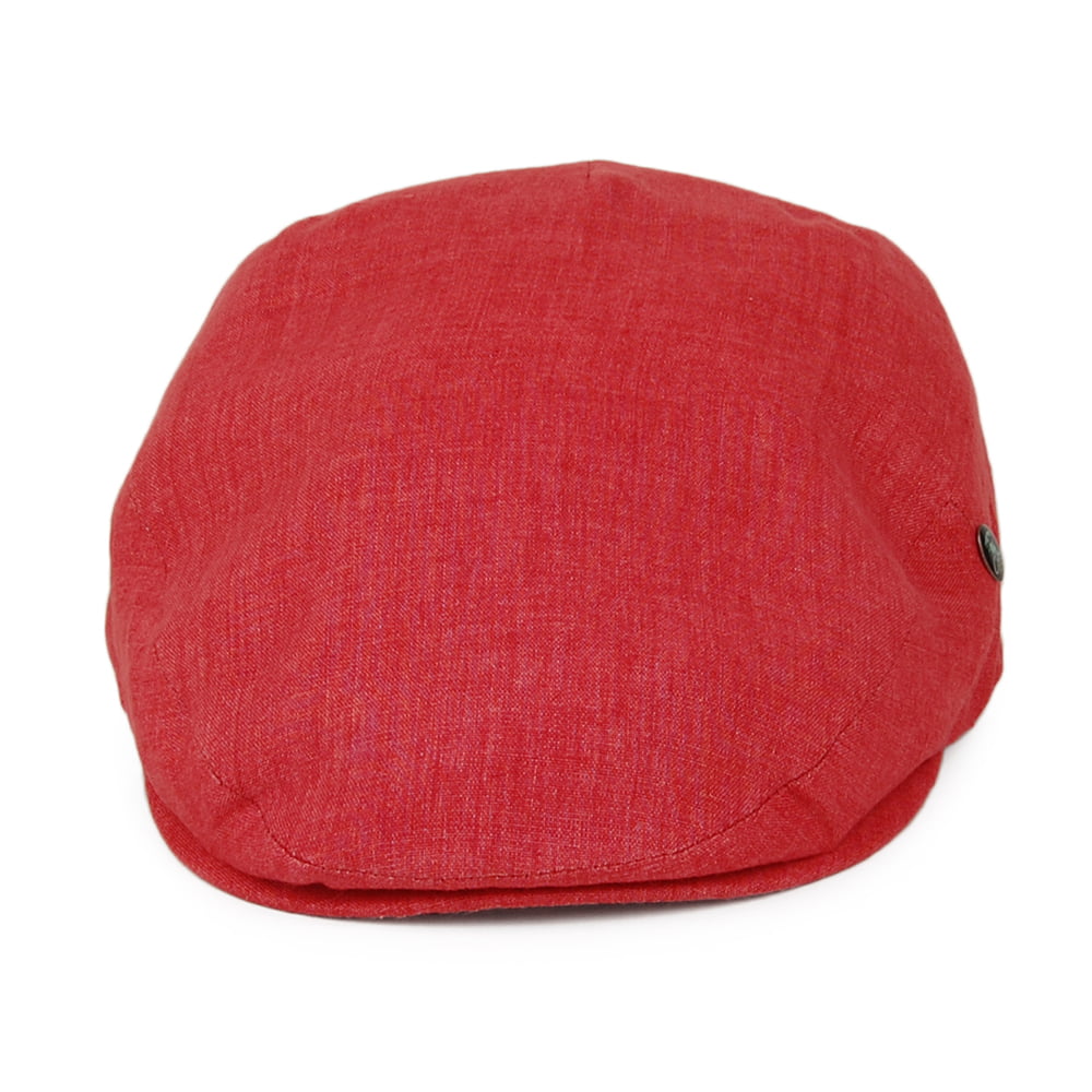 City Sport Hats Promo Linen Flat Cap - Brick Red