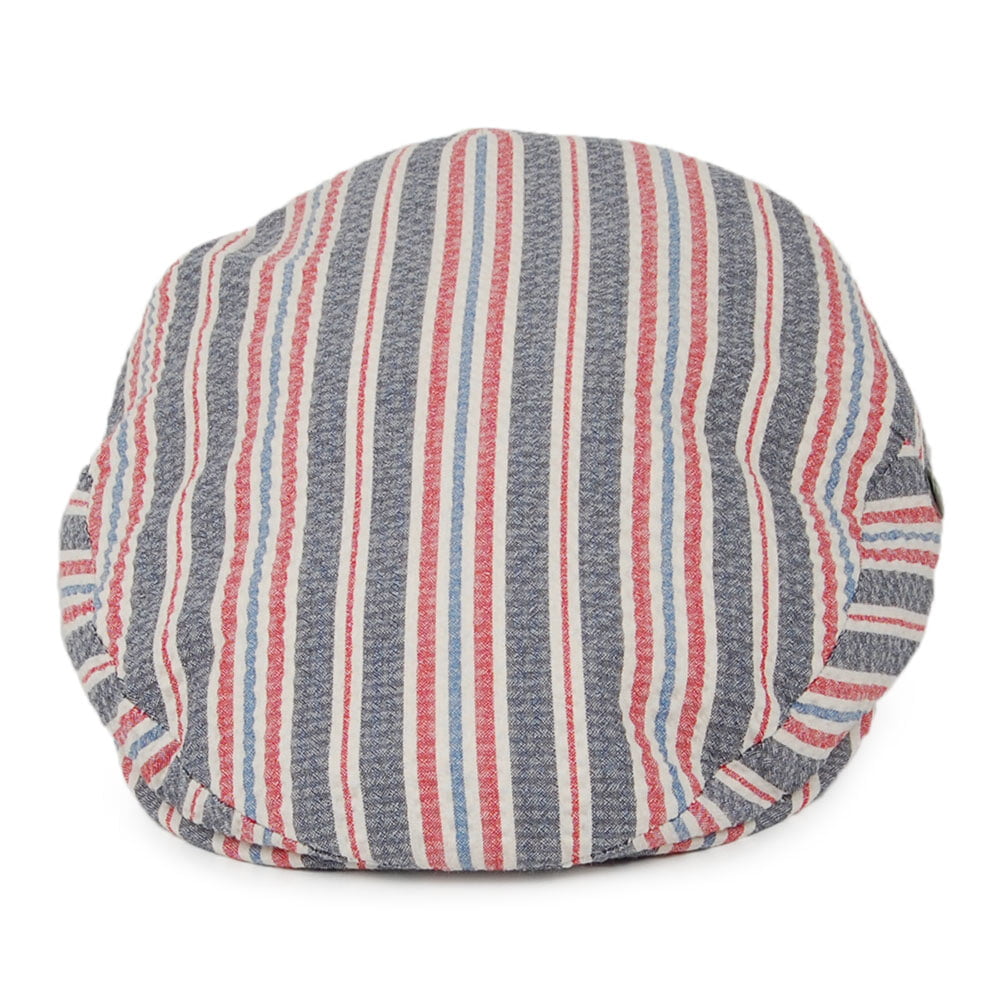 City Sport Hats Hamptons Seersucker Flat Cap - Blue-Red