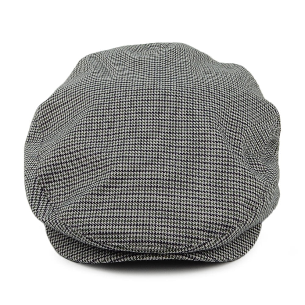 Brixton Hats Hooligan Houndstooth Flat Cap - Olive-Navy