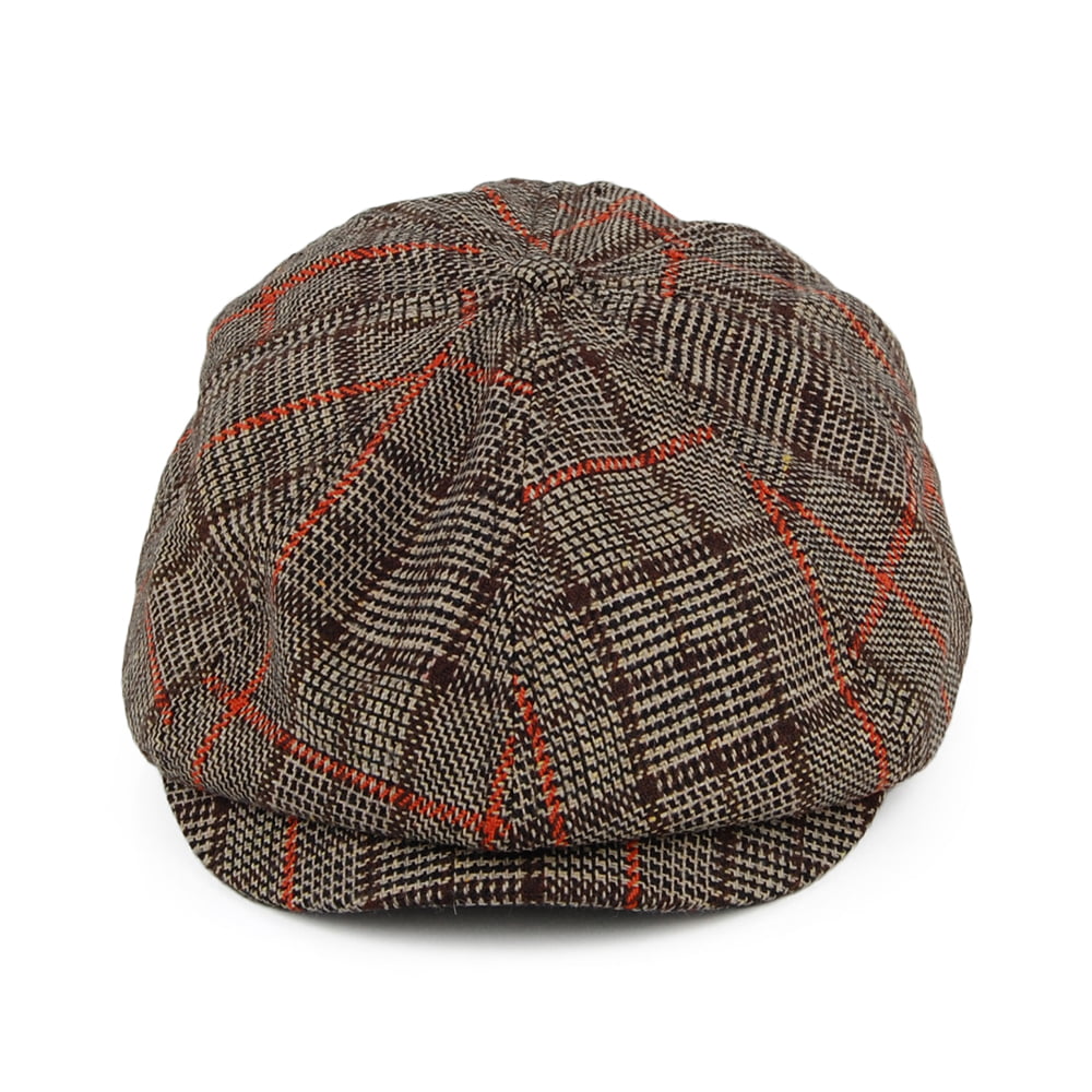 Brixton Hats Brood Lightweight Windowpane Newsboy Cap - Brown