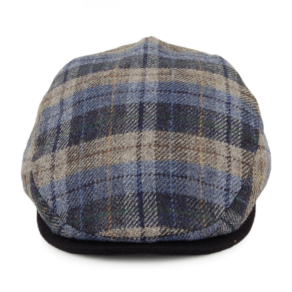 City Sport Plaid Wool & Cashmere Flat Cap - Blue-Moss