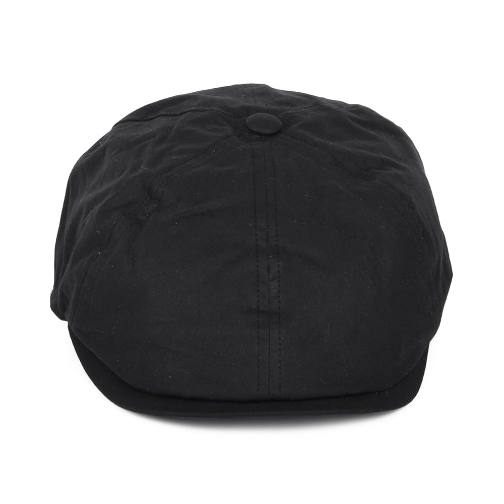 Barbour Hats Portland Waxed Cotton Newsboy Cap - Black