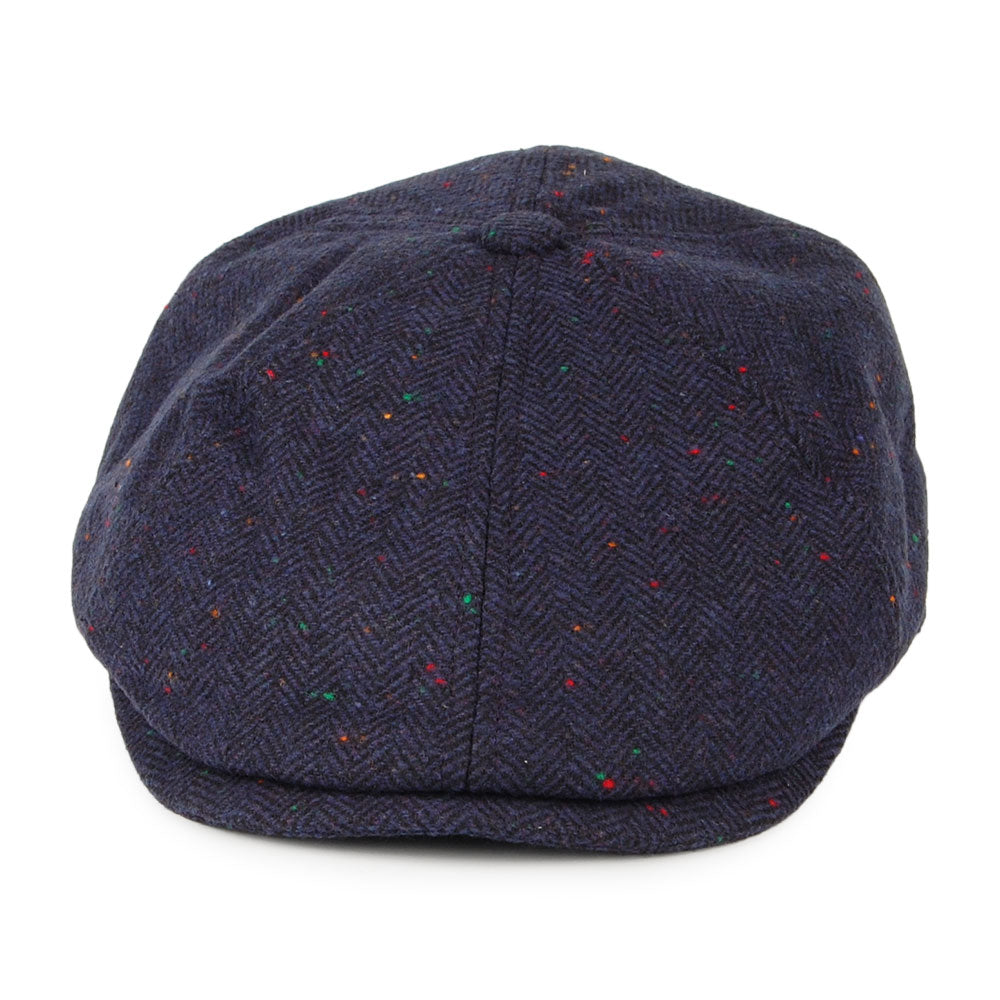 Barbour Hats Tinsley Flecked Herringbone Newsboy Cap - Navy Blue