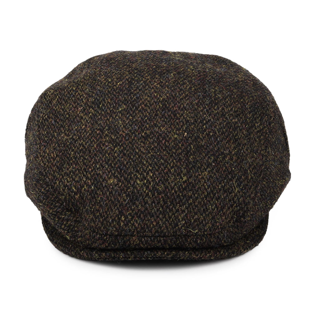 Jaxon & James Harris Tweed Ferness Flat Cap - Moss-Brown