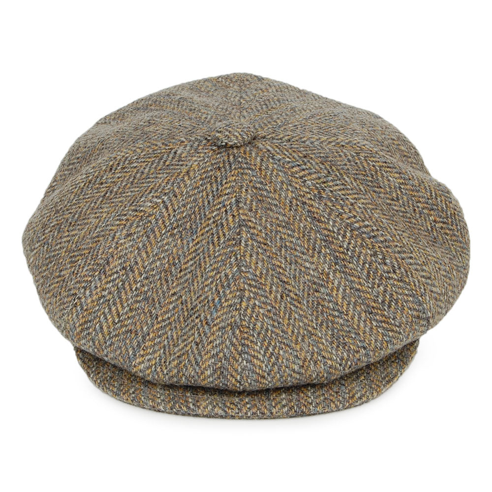 Bailey Hats Galvin Stripe Herringbone Italian Newsboy Cap - Grey-Multi