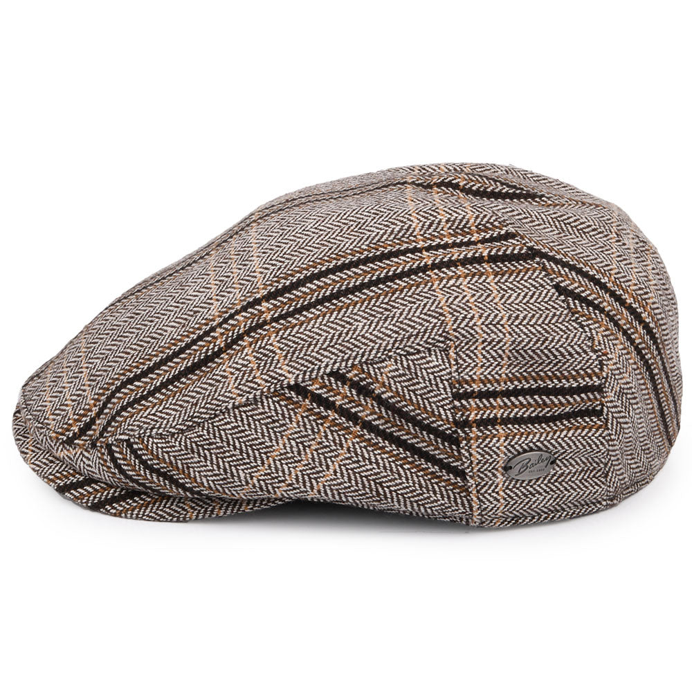 Bailey Hats Byram Striped Flat Cap - Brown