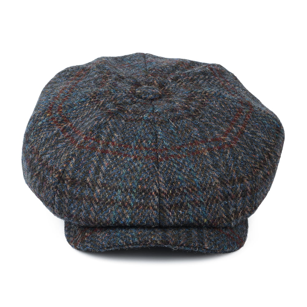 Stetson Hats Hatteras Harris Tweed Newsboy Cap - Blue-Grey