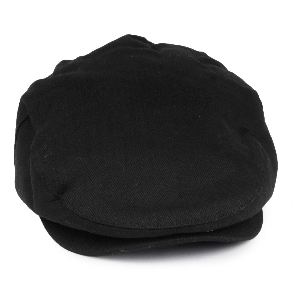 Brixton Hats Hooligan Herringbone Flat Cap - Black