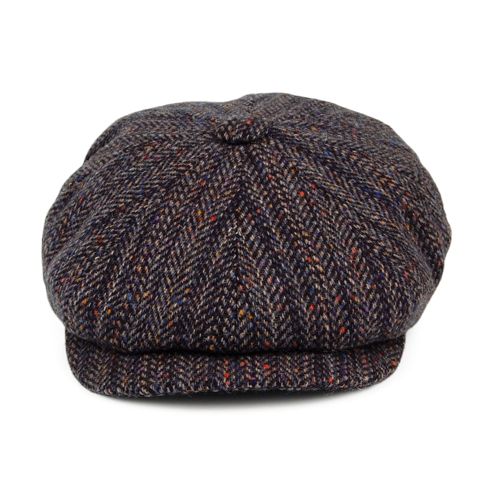 City Sport Donegal Tweed Deep Fit Shannon Newsboy Cap - Blue-Multi