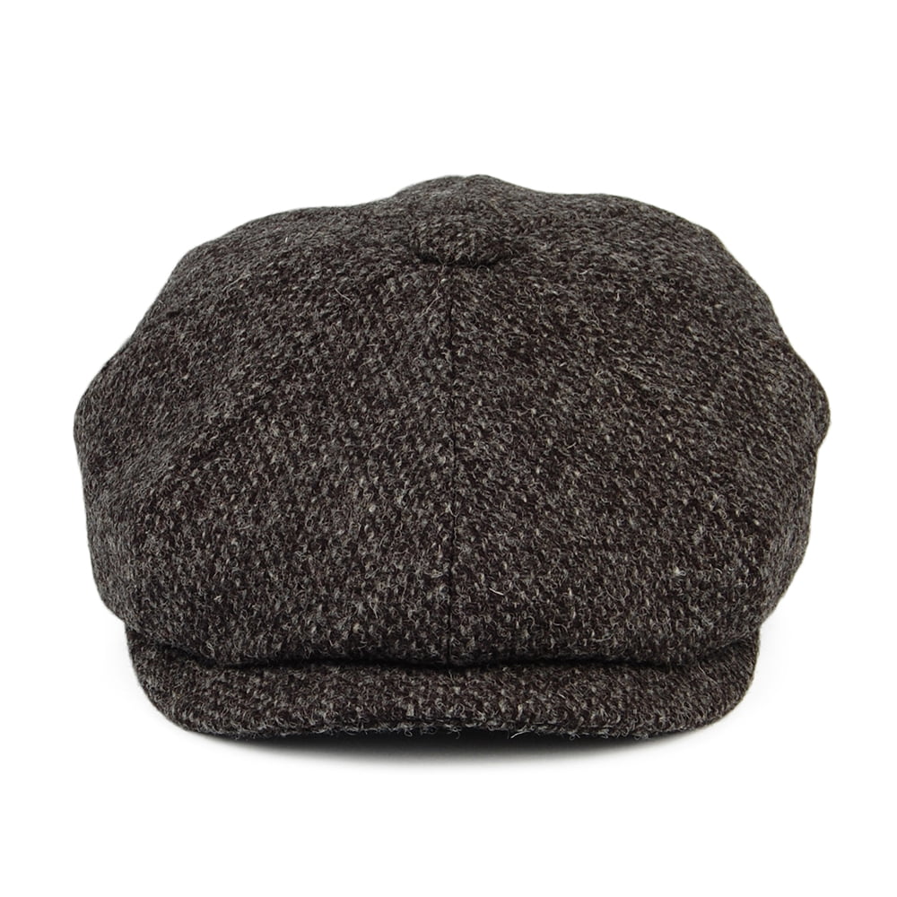 City Sport Harris Tweed Marl Deep Fit Newsboy Cap - Charcoal