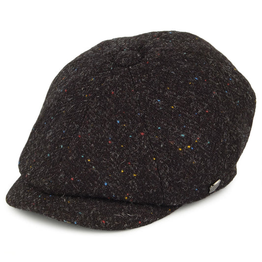 Failsworth Hats Carloway Harris Tweed Newsboy Cap - Charcoal