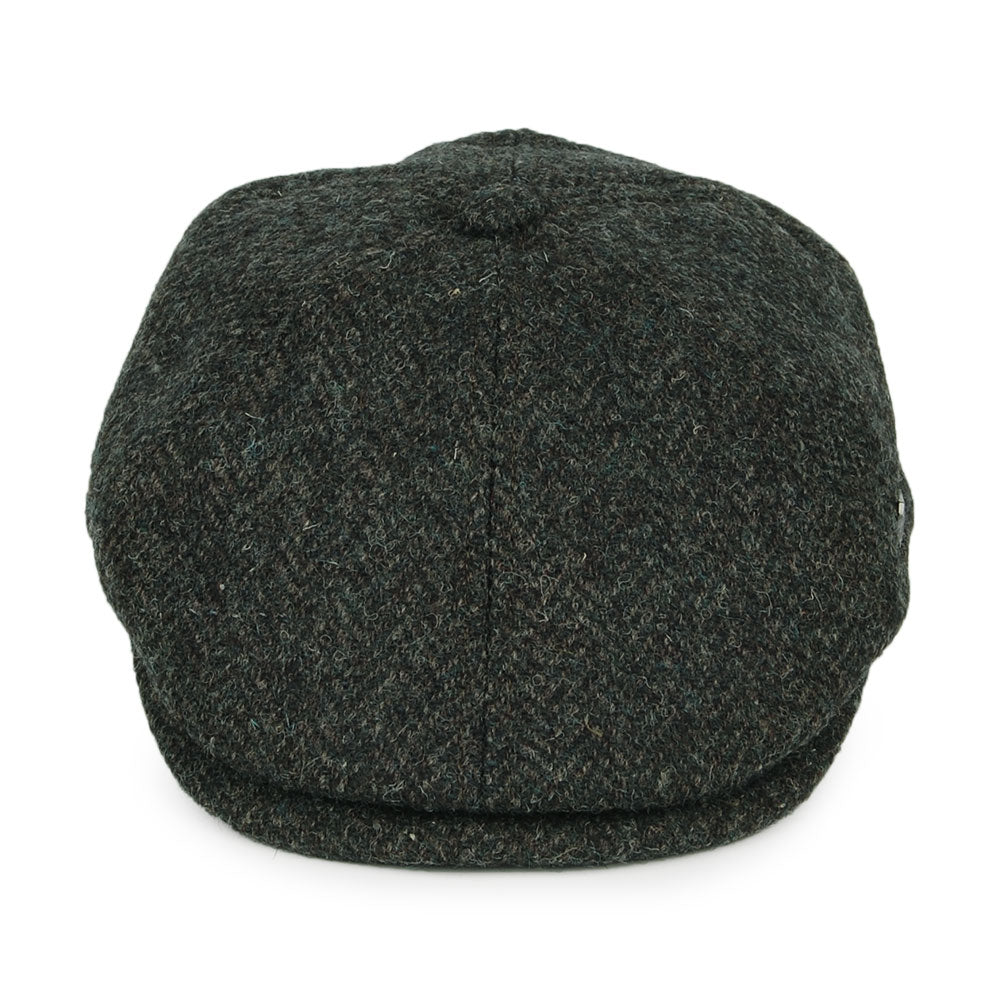 Failsworth Hats Harris Tweed Herringbone Hudson Newsboy Cap - Olive