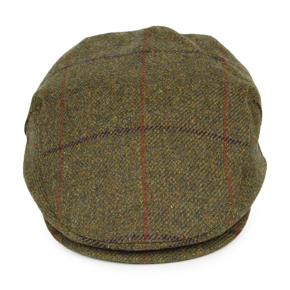 Failsworth Hats Windowpane Waterproof Flat Cap - Olive