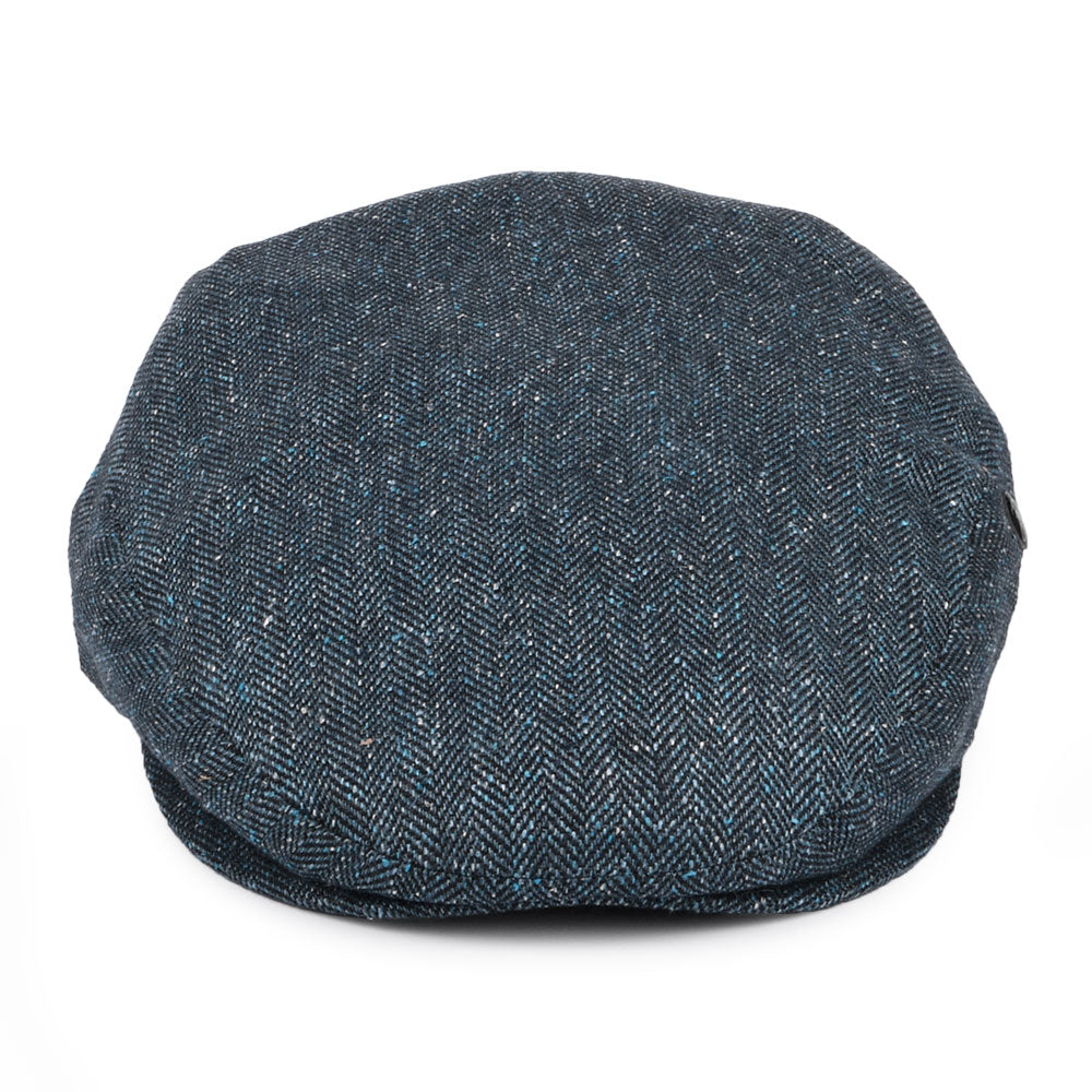 City Sport Flecked Herringbone Silk-Cotton Flat Cap - Navy Blue