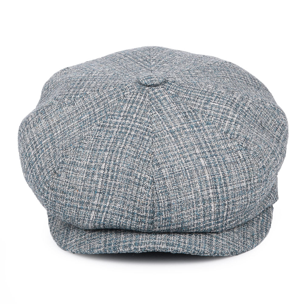 City Sport Check Silk-Wool Newsboy Cap - Blue