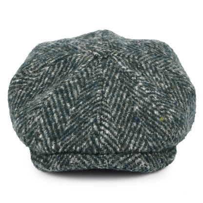 Stetson Hats Hatteras Herringbone Virgin Wool Newsboy Cap - Green-Mix