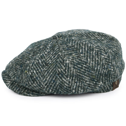 Stetson Hats Hatteras Herringbone Virgin Wool Newsboy Cap - Green-Mix