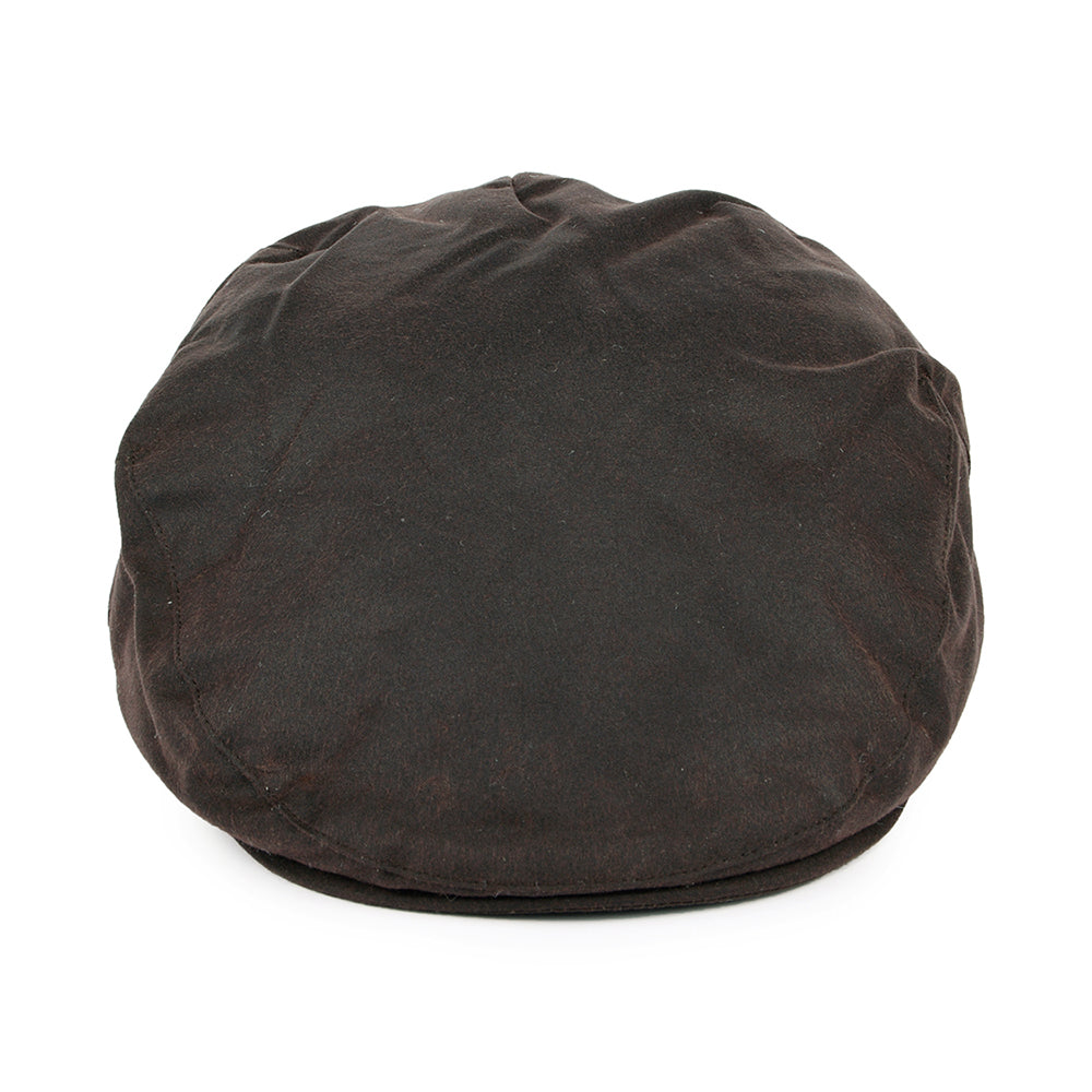 Failsworth Hats Waxed Cotton Flat Cap - Brown