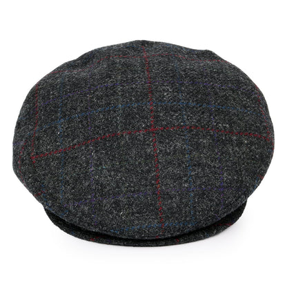 Bailey Hats Lord Windowpane Flat Cap - Charcoal