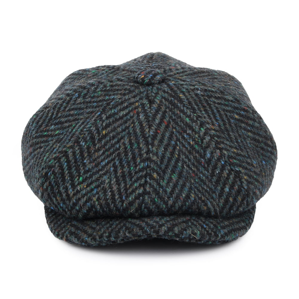 Jaxon & James Donegal Tweed Herringbone Glendowan Newsboy Cap - Blue-Mix