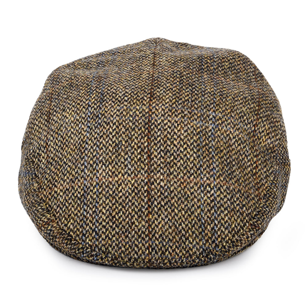 City Sport Windowpane Virgin Wool Flat Cap - Tan-Brown