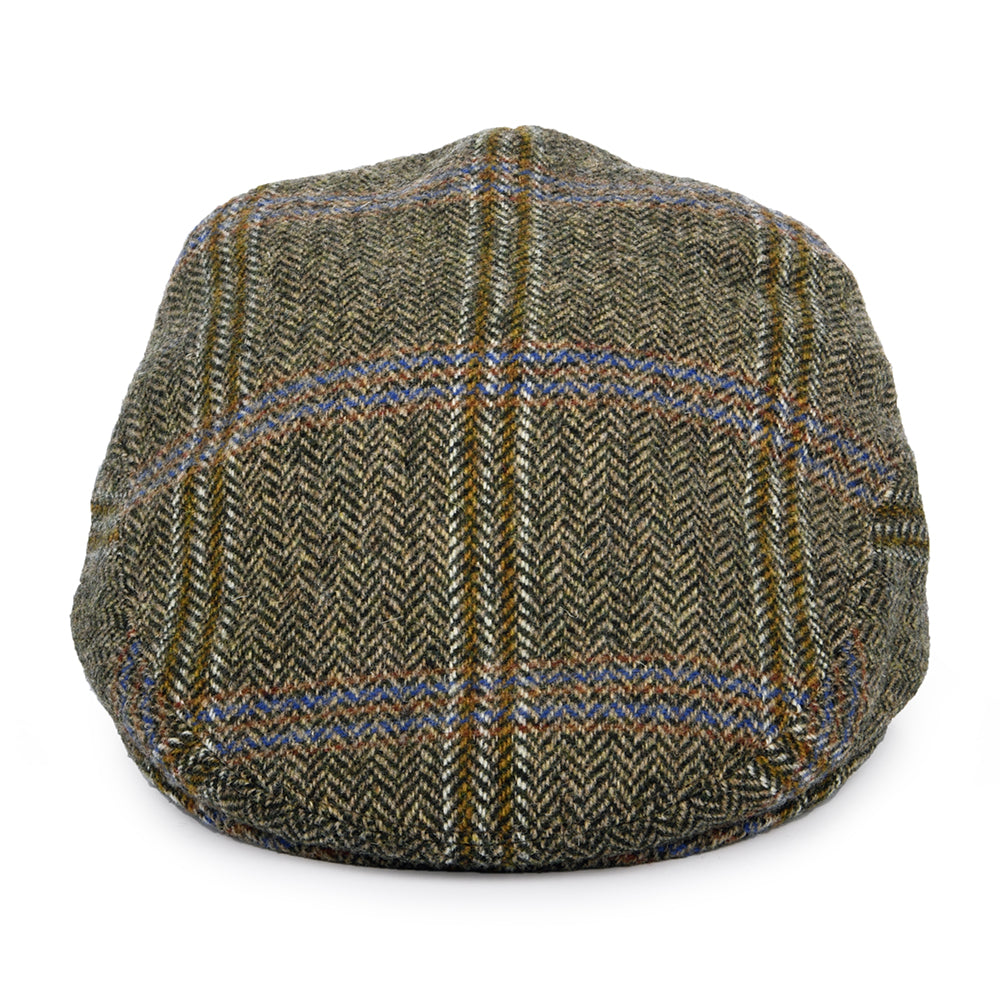 City Sport Windowpane Herringbone Virgin Wool Flat Cap - Tan-Black