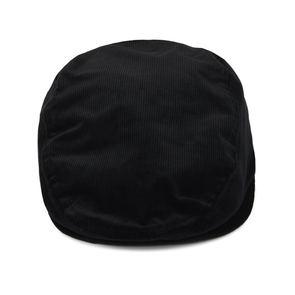 Kangol Corduroy Flat Cap - Black