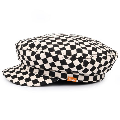 Vans Hats Womens Utility Checkerboard Baker Boy Cap - Black-White