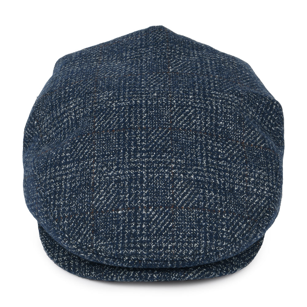 Brixton Hats Hooligan Windowpane Flat Cap - Navy-Off White