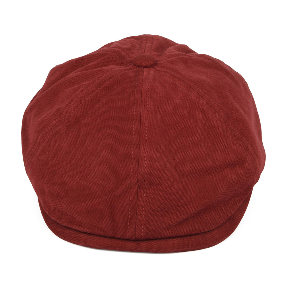 Failsworth Hats Hudson Cotton Canvas Newsboy Cap - Brick Red-Khaki