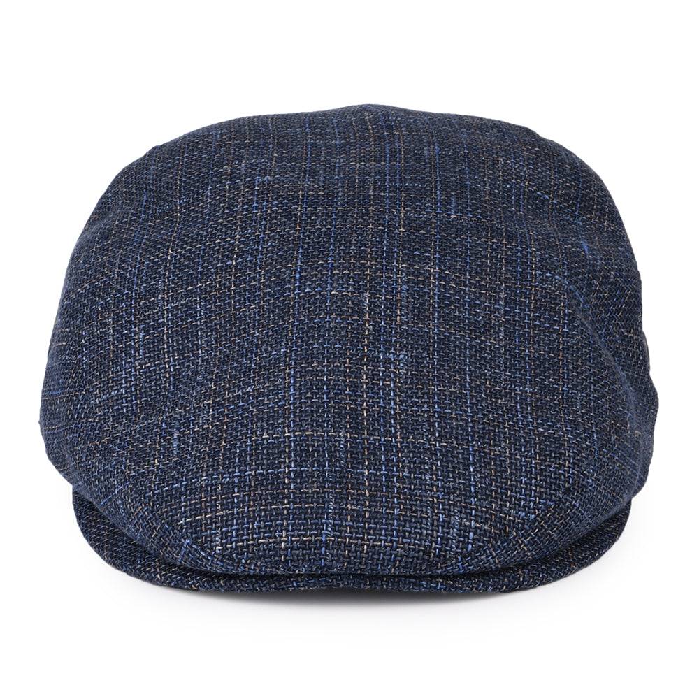 City Sport Linen-Cotton Flat Cap - Navy Blue