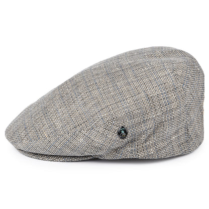 City Sport Linen-Cotton Flat Cap - Grey-Blue