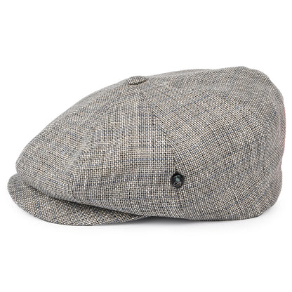 City Sport Linen-Cotton Newsboy Cap - Grey-Blue