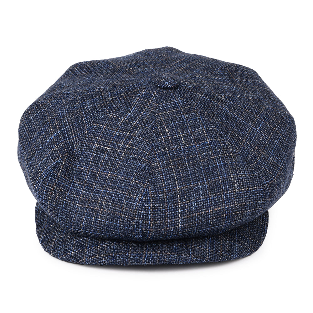 City Sport Linen-Cotton Newsboy Cap - Navy Blue