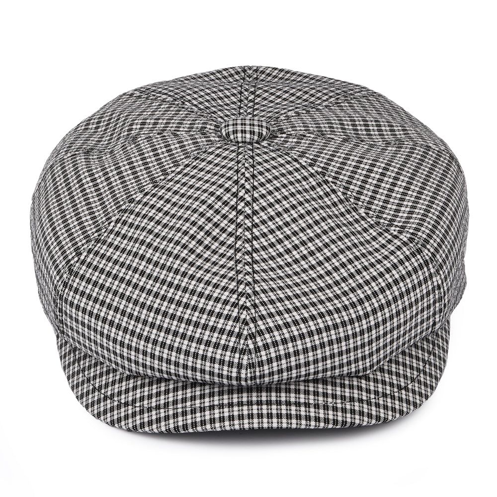 Bailey Hats Laz Seersucker Newsboy Cap - Black-White