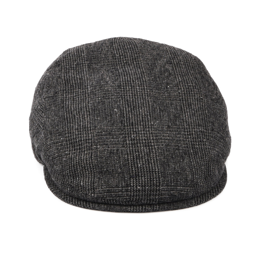 Barbour Hats Cheviot Prince of Wales Check Flat Cap With Earflaps - Charcoal