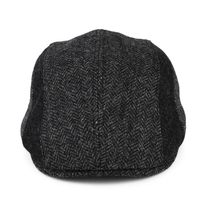 Barbour Hats Moons Tweed Herringbone Panelled Flat Cap - Charcoal