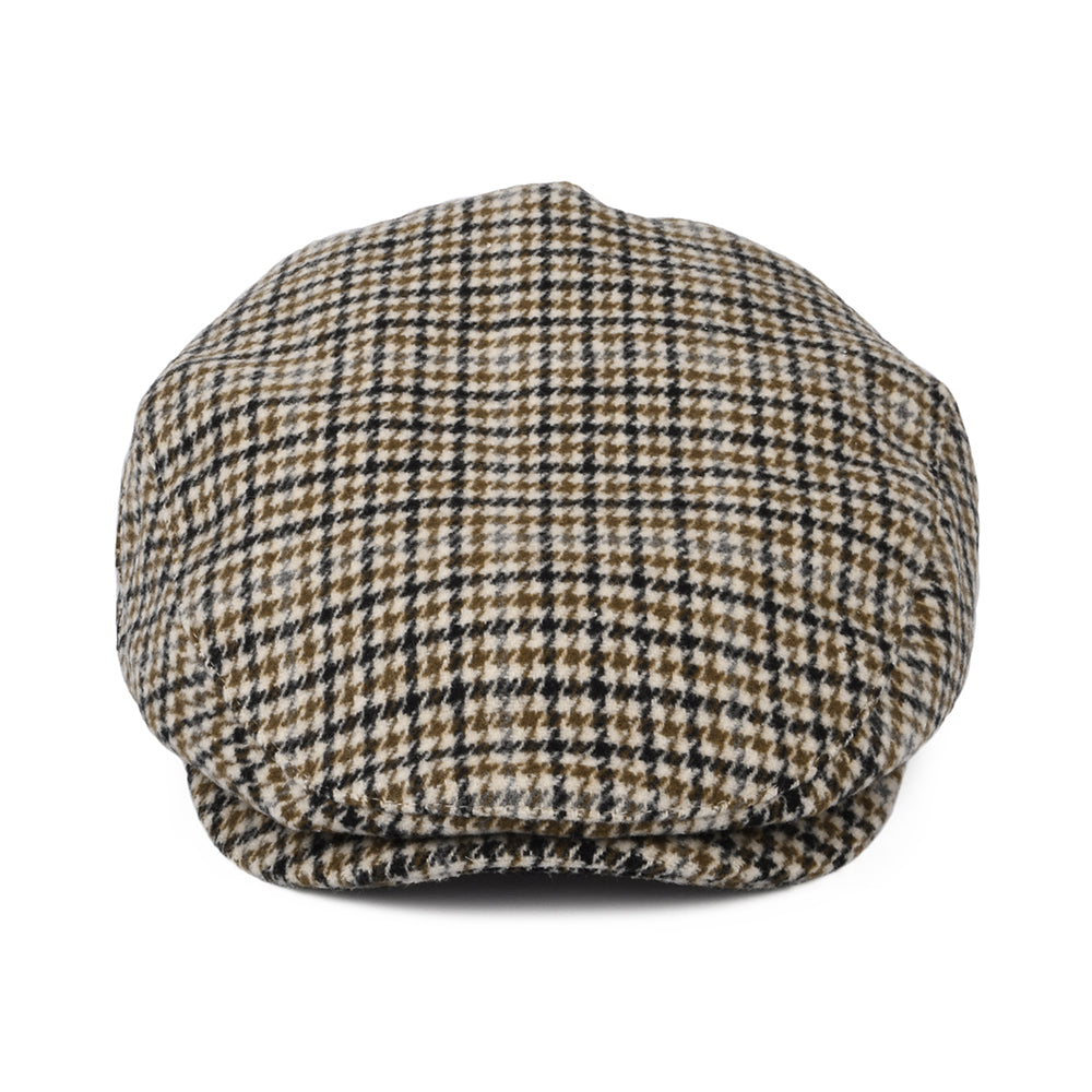 Brixton Hats Hooligan Houndstooth Flat Cap - Off White-Sand