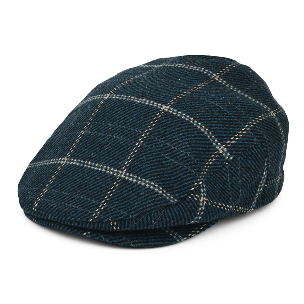 Brixton Hats Hooligan Windowpane Baggy Flat Cap - Blue-Black – Village Hats