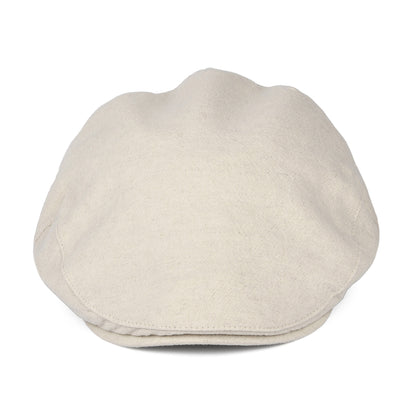 Christys Hats Skye Balmoral Heavy Linen-Cotton Flat Cap - Cream